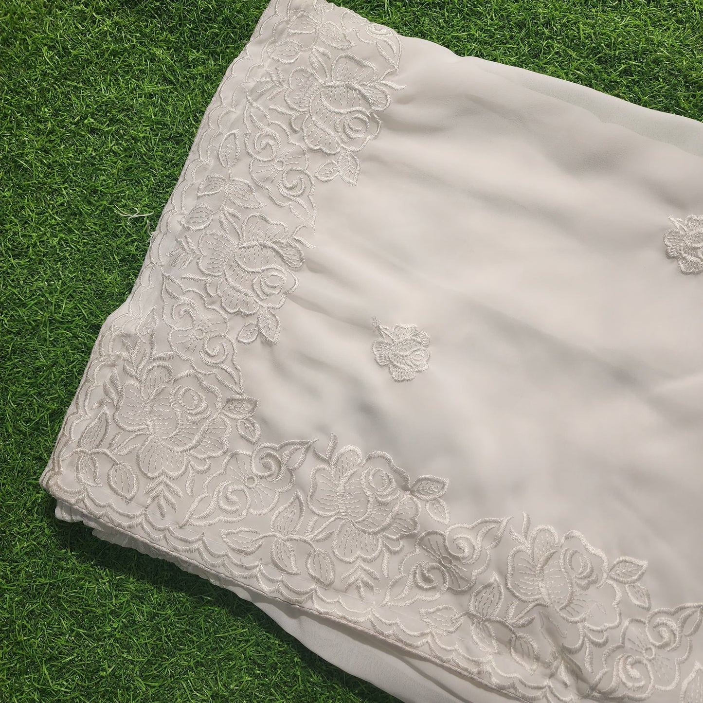 Laser Georette Resham Self Work