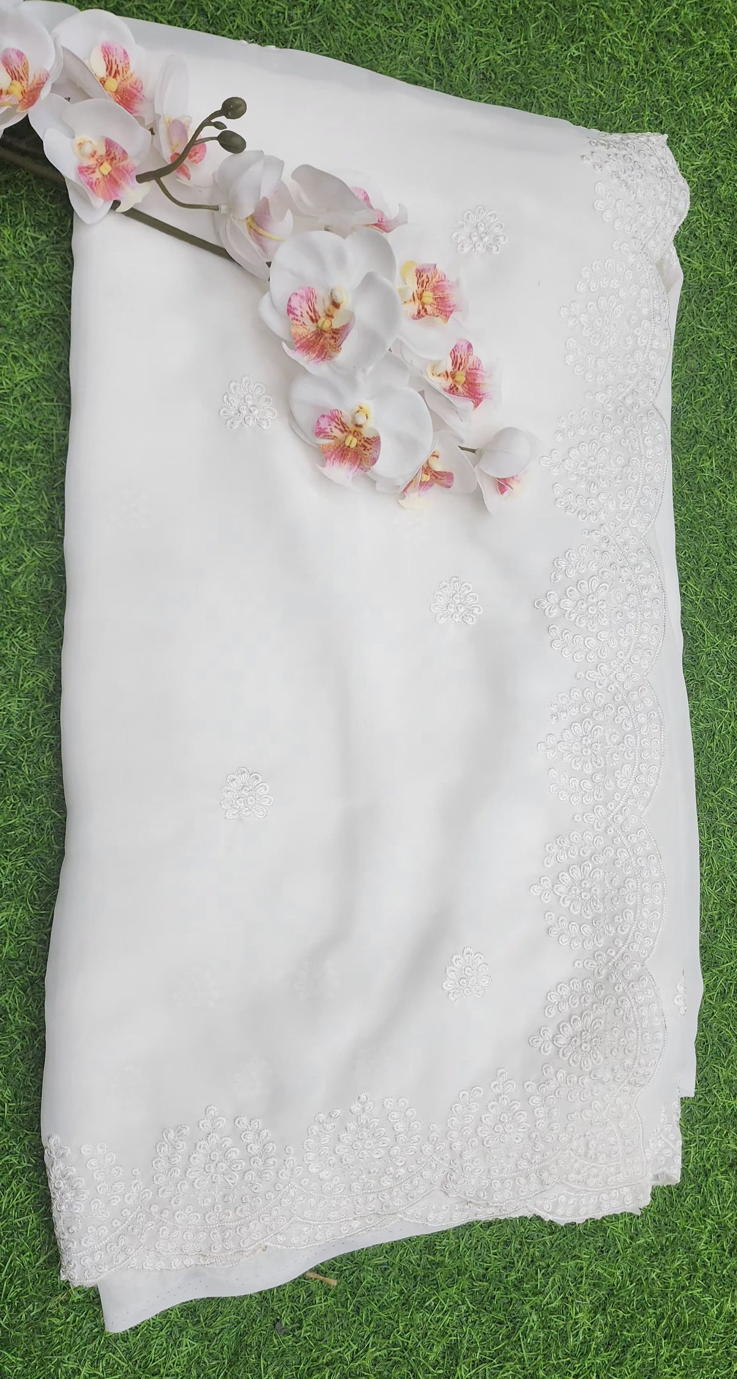 Laser Georgette Resham Self Work