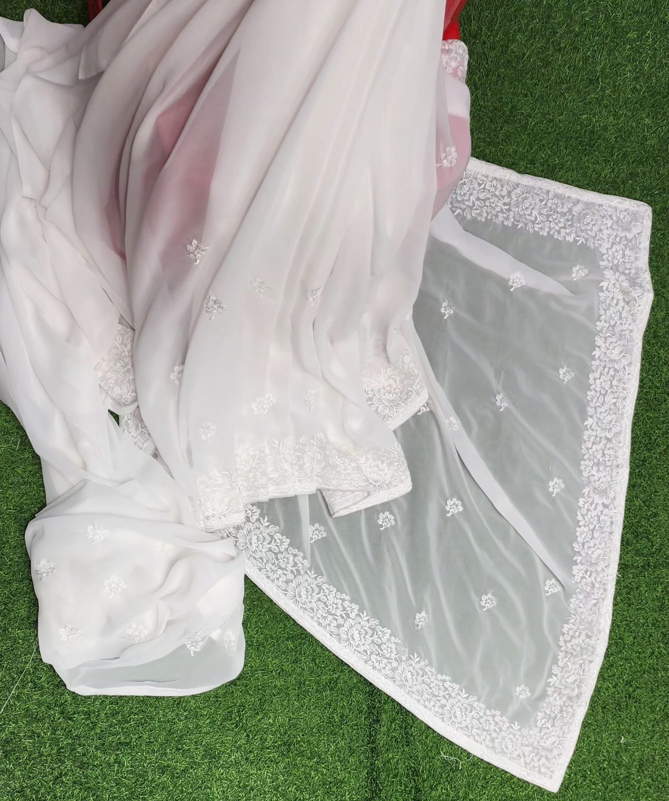 Laser Georgette Resham Self Work