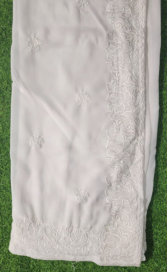 Laser Georette Resham Self Work