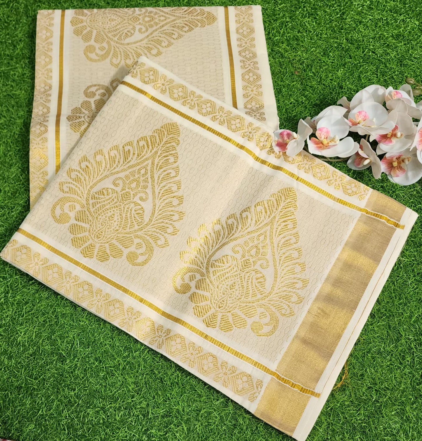 Kerala cotton Rich Pallu Butti Body