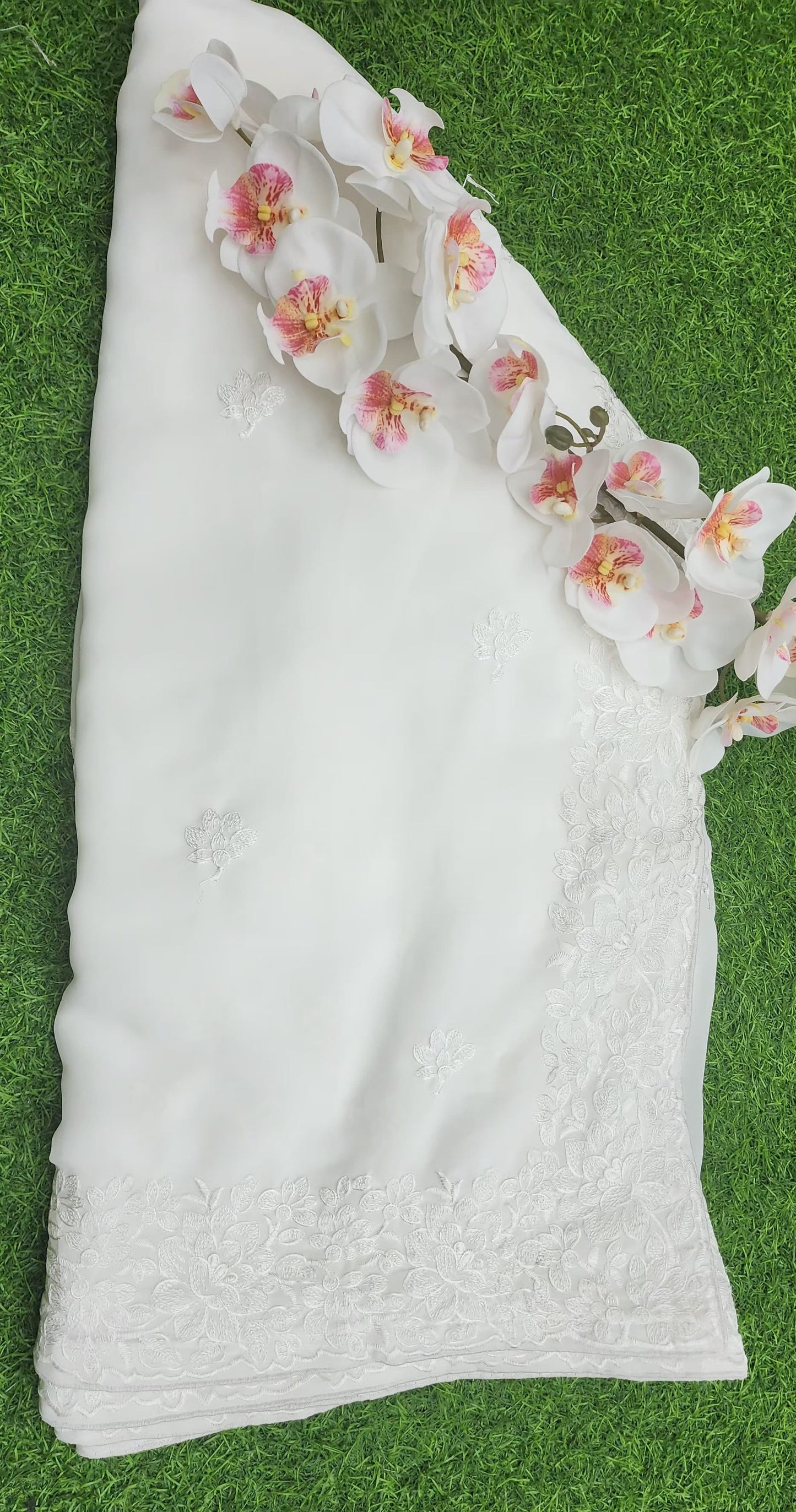 Laser Georgette Resham Self Work